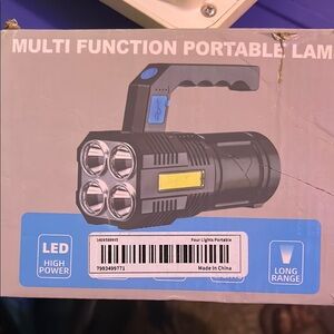 Multi-Function Portable LED Flashlight - Black